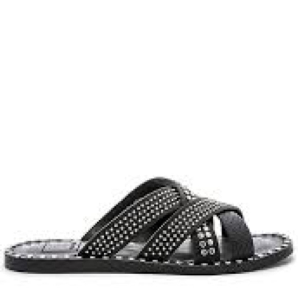 Dolce Vita Corbey studded black leather slides / sandals - worn once